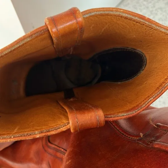 Vintage Leather Moto Western Boots