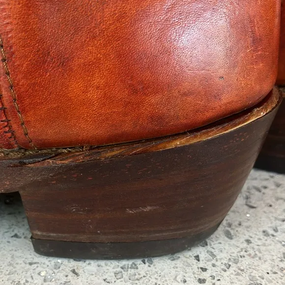 Vintage Leather Moto Western Boots