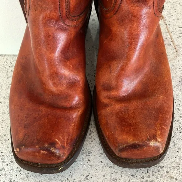 Vintage Leather Moto Western Boots