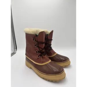 Vintage Leather/Rubber Sorel Kaufman Caribou‎ Men's Boots Made In Canada Size 12