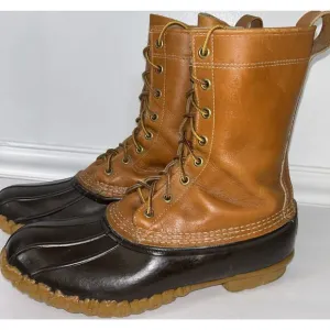 Vintage LL Bean Maine Hunting Duck Boots USA Mens 9 Calf Length Rubber Leather