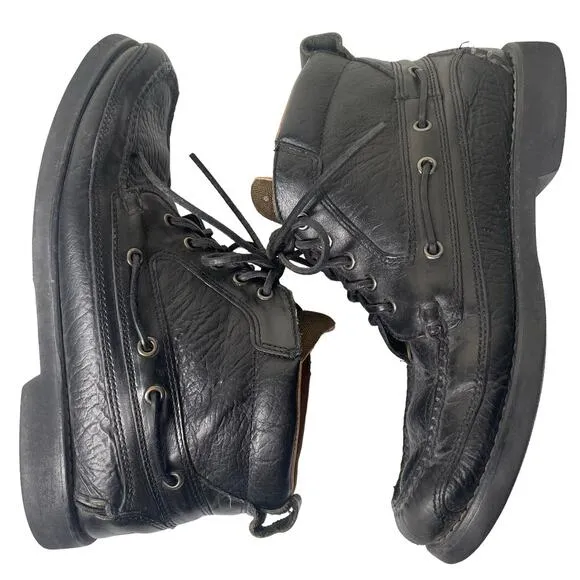 Vintage L.L. Bean Mens Black Leather Lace Up Chukka Boots El Salvador Heritage 9