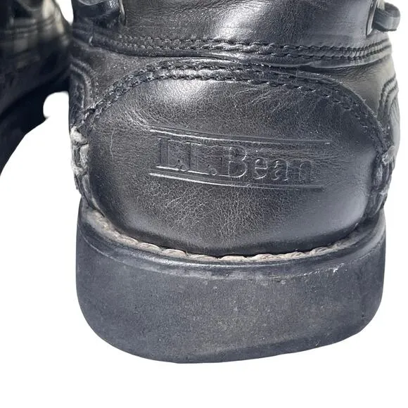 Vintage L.L. Bean Mens Black Leather Lace Up Chukka Boots El Salvador Heritage 9