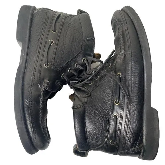 Vintage L.L. Bean Mens Black Leather Lace Up Chukka Boots El Salvador Heritage 9