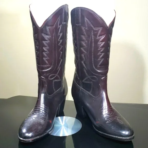 Vintage Maroon Boots Molded Construction Winter Lined Inside Made In USA Size 7