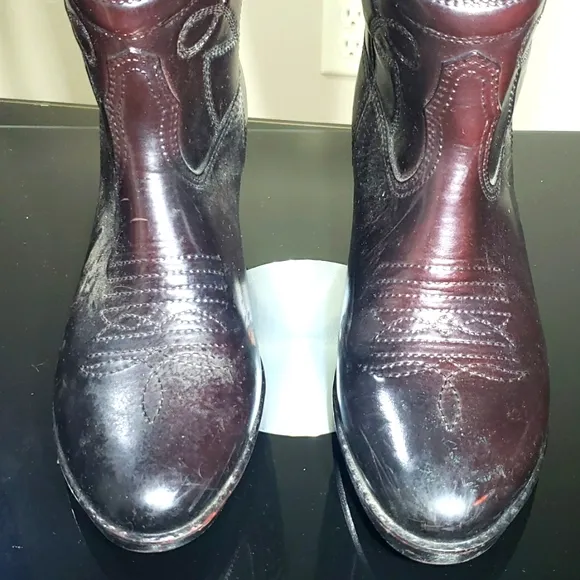 Vintage Maroon Boots Molded Construction Winter Lined Inside Made In USA Size 7