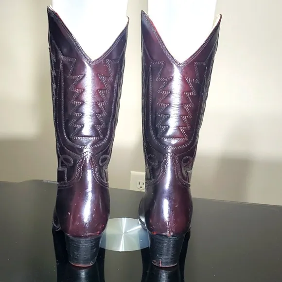 Vintage Maroon Boots Molded Construction Winter Lined Inside Made In USA Size 7