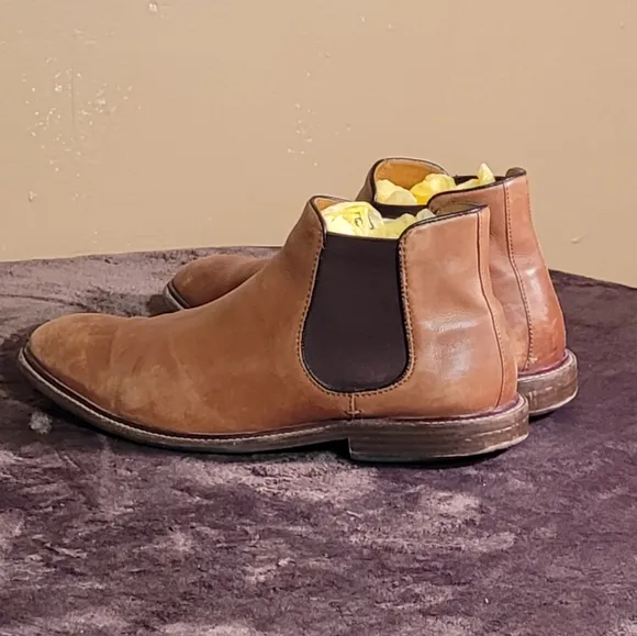 Vintage Men Brown Leather Chelsea Boots By Public Opinion Size 10M/ Men Designer