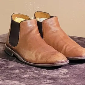 Vintage Men Brown Leather Chelsea Boots By Public Opinion Size 10M/ Men Designer