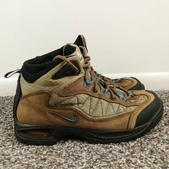 Vintage Nike Air ACG Hiking Trail Boots Leather Brown Womens 8.5 148053