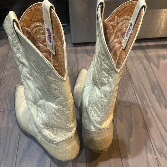 Vintage Nocona Western cowboy women leather boots Sz 8 D