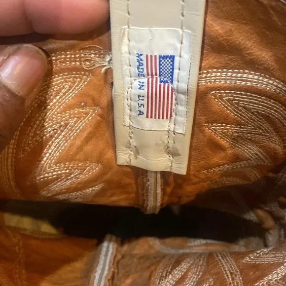 Vintage Nocona Western cowboy women leather boots Sz 8 D