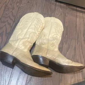 Vintage Nocona Western cowboy women leather boots Sz 8 D
