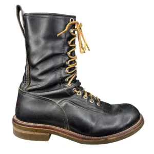 Vintage Red Wing Men’s Black Leather Logger Lineman Boots Size US 11 C