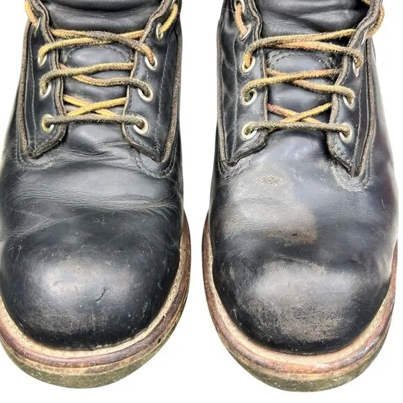 Vintage Red Wing Men’s Black Leather Logger Lineman Boots Size US 11 C