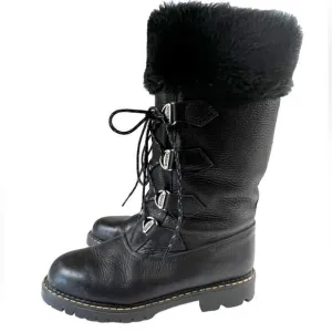 Vintage Sorel Made in Canada Leather Faux Fur Boots