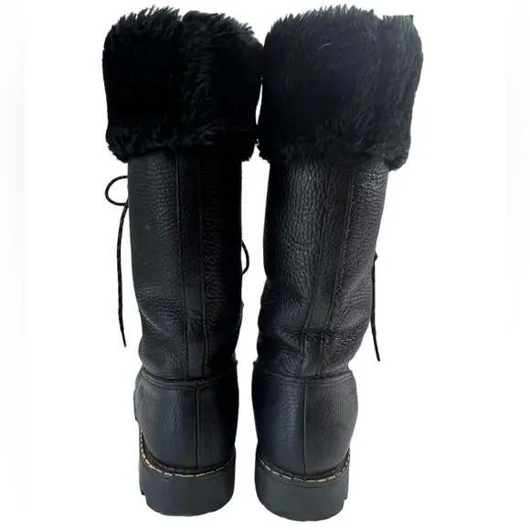Vintage Sorel Made in Canada Leather Faux Fur Boots