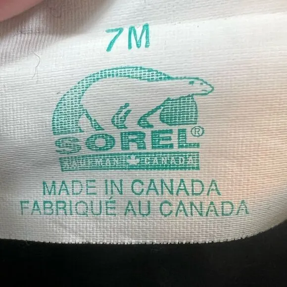 Vintage Sorel Made in Canada Leather Faux Fur Boots
