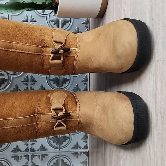 VINTAGE Sorel Women's Suede Virgin Wool Lined Insulated Winter Boots Camel Sz 7