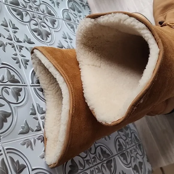 VINTAGE Sorel Women's Suede Virgin Wool Lined Insulated Winter Boots Camel Sz 7
