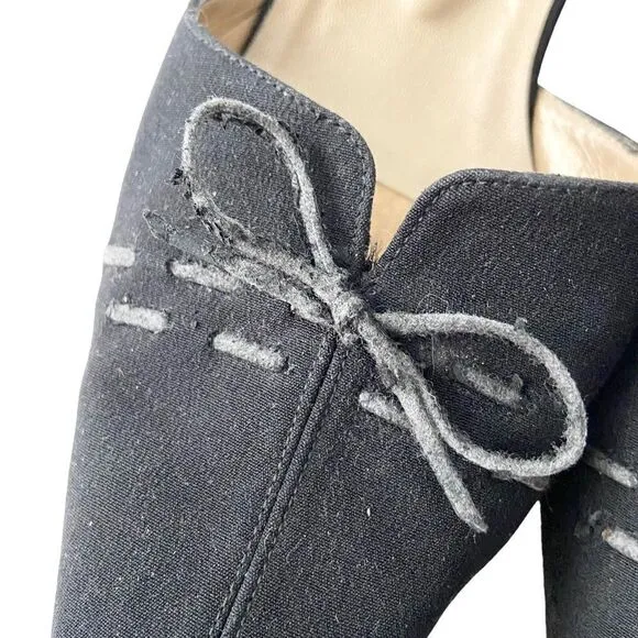 Vintage Stuart Weitzman Bow Accent Pointed Open Back Heel Shoes in Size 9B