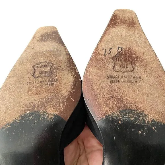 Vintage Stuart Weitzman Bow Accent Pointed Open Back Heel Shoes in Size 9B