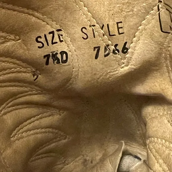 Vintage Texas Brand Men Tan Leather Suede Western Cowboy Boots Sz 7.5 D USA 7566
