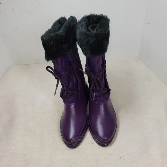 Vintage True North Boots Womens Sz 7 Purple Winter Snow NWT 90s Sherpa Faux Fur