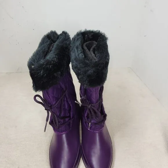 Vintage True North Boots Womens Sz 7 Purple Winter Snow NWT 90s Sherpa Faux Fur