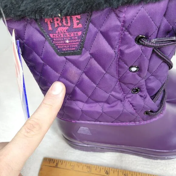 Vintage True North Boots Womens Sz 7 Purple Winter Snow NWT 90s Sherpa Faux Fur
