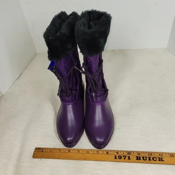 Vintage True North Boots Womens Sz 7 Purple Winter Snow NWT 90s Sherpa Faux Fur
