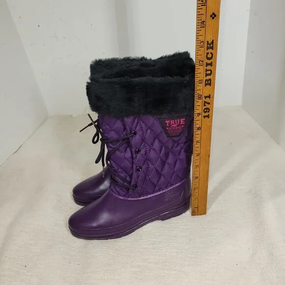 Vintage True North Boots Womens Sz 7 Purple Winter Snow NWT 90s Sherpa Faux Fur