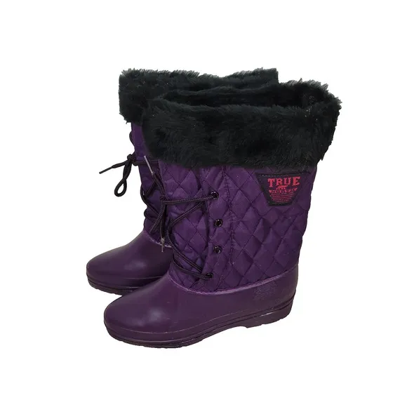 Vintage True North Boots Womens Sz 7 Purple Winter Snow NWT 90s Sherpa Faux Fur