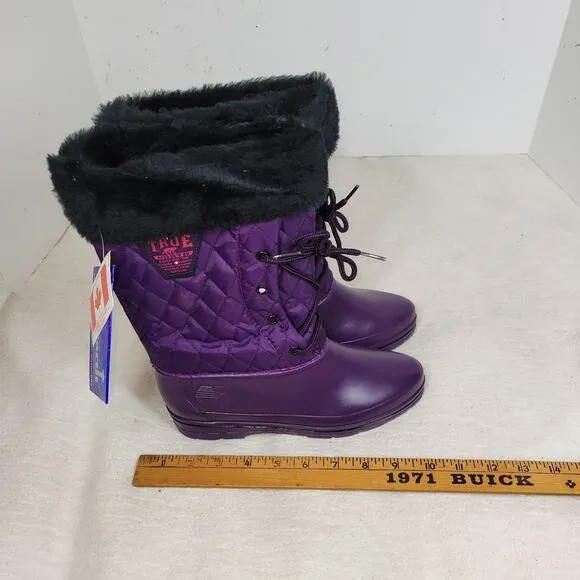 Vintage True North Boots Womens Sz 7 Purple Winter Snow NWT 90s Sherpa Faux Fur