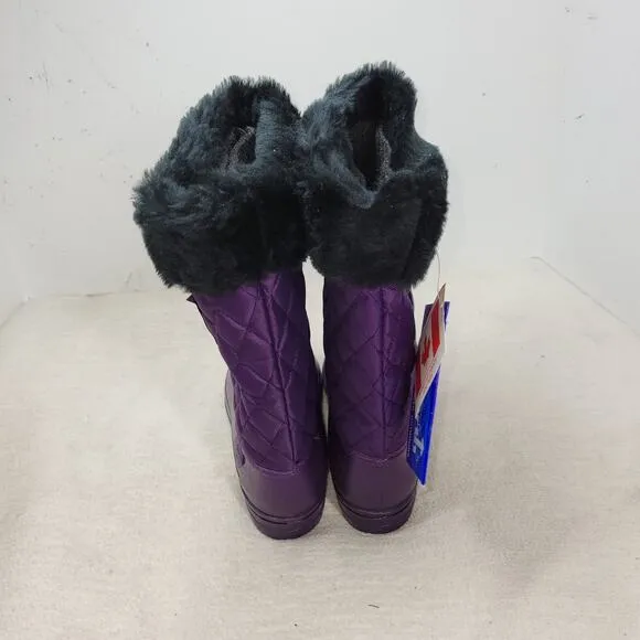 Vintage True North Boots Womens Sz 7 Purple Winter Snow NWT 90s Sherpa Faux Fur