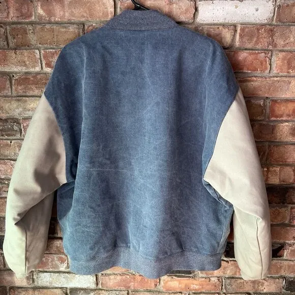 Vintage West Ark USA Varsity Jacket XL 80s Bomber Denim USA Made Blue Snap