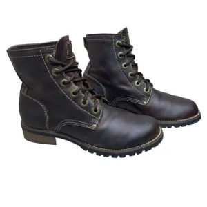 Vintage Y2K Skechers Leather Lace‎ Up Brown Combat Boots Womens 7.5