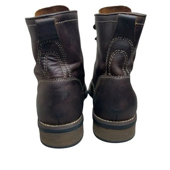 Vintage Y2K Skechers Leather Lace‎ Up Brown Combat Boots Womens 7.5