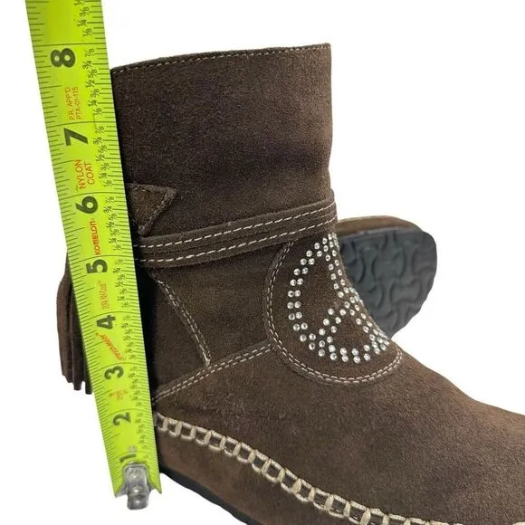 Vintage Sherpa Lined Suede Moccasin Winter Boots Women’s Size 6.5/7
