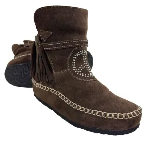 Vintage Sherpa Lined Suede Moccasin Winter Boots Women’s Size 6.5/7