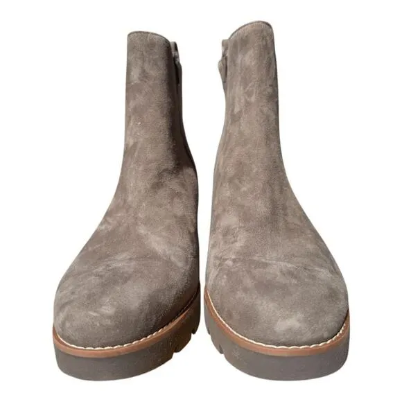 Vionic Aria Suede Wedge Ankle Boot Water Repellent NWOT Women size 9