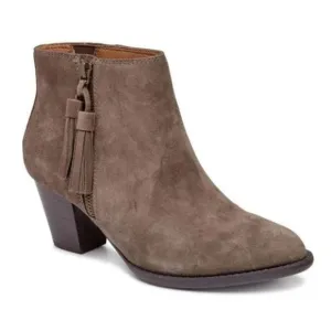 Vionic Madeline Ankle Boots Booties Suede Leather Tassel Taupe Women’s 9.5