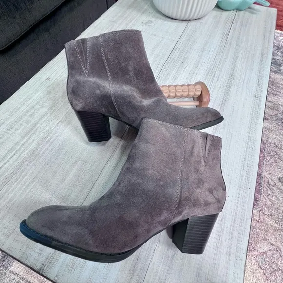 Vionic Madeline Ankle Boots Booties Suede Leather Tassel Taupe Women’s 9.5