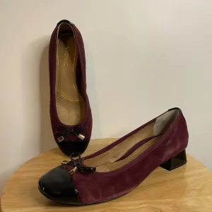Vionic Mod Daphne Slip On Women Merlot &amp; Black Preppy Ballet Flats Shoes