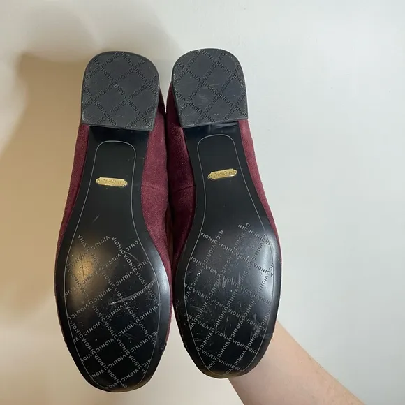 Vionic Mod Daphne Slip On Women Merlot &amp; Black Preppy Ballet Flats Shoes