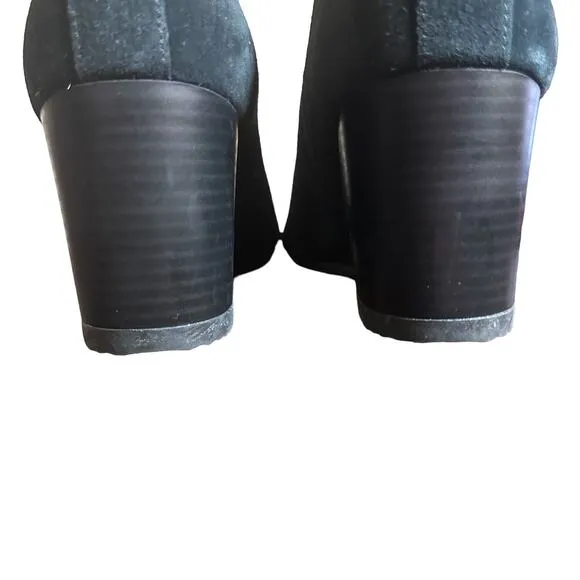 Vionic Womens Paloma Black Suede Wedge Ankle Booties Boots Shoes sz 9 1/2
