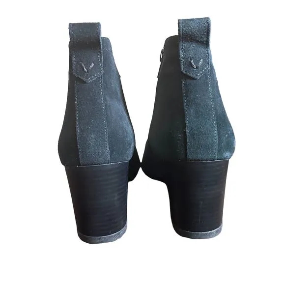Vionic Womens Paloma Black Suede Wedge Ankle Booties Boots Shoes sz 9 1/2
