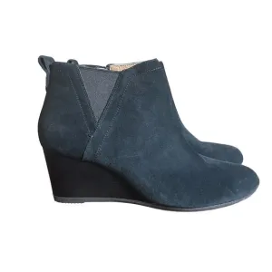 Vionic Womens Paloma Black Suede Wedge Ankle Booties Boots Shoes sz 9 1/2