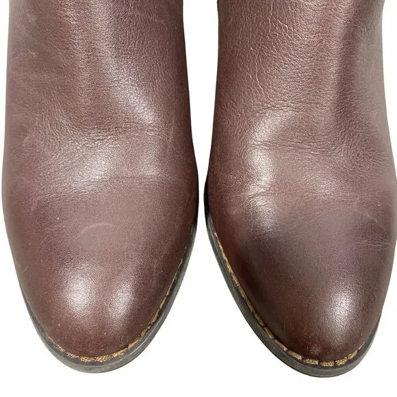 Vionic Women's Trinity Booties leather ankle boots chocolate brown heeled women’