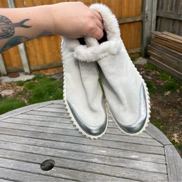 Voile Blanche Luna‎ Leather Fur Trim Sneaker Bootie Boots Size 40 / Size 8.5